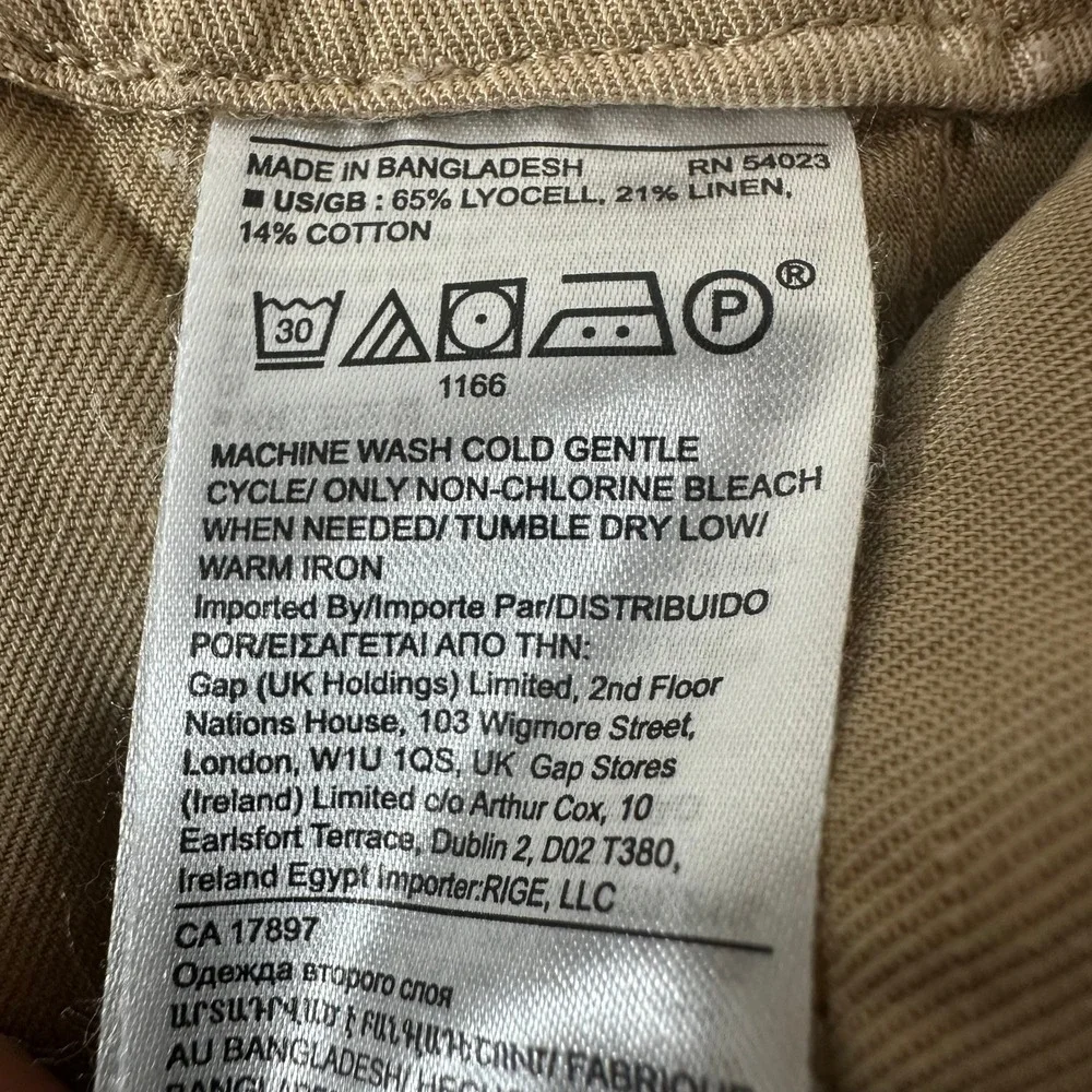 Banana Republic Womens Tan Khaki Lyocell Linen Utility Jogger Pants Size‎ 4